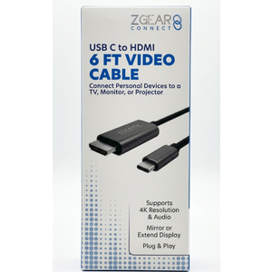 USB-C to HDMI cable 4K Supports Plug & Play By ZGear