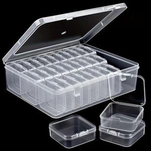 30Pcs Bead Organizer, Clear Plastic Cases for Pearl Bracelets and Small Accessories (2.17 x 2.17x0.79 inches)