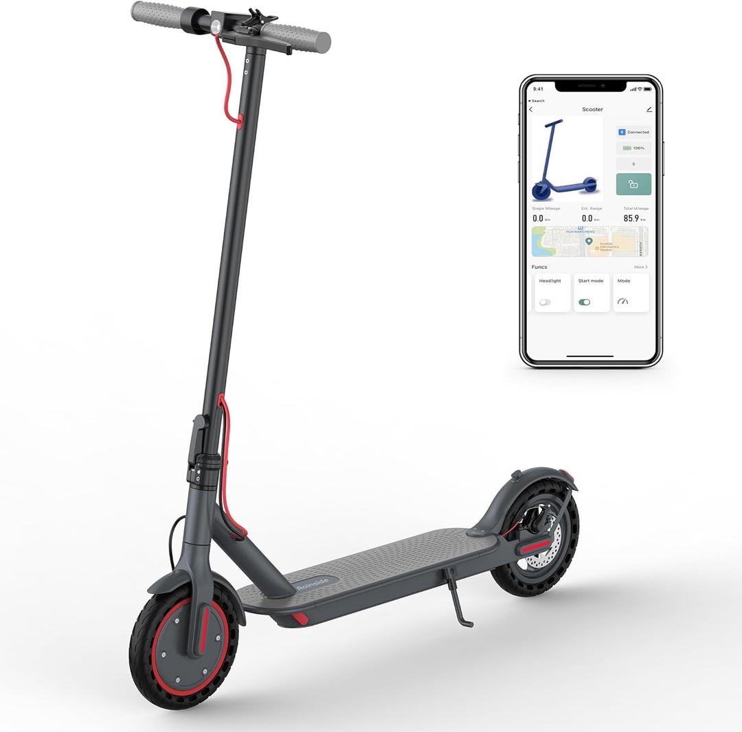 Electric Scooter for Adults - 8.5" Solid Tires/ 350W Motor, 19 MPH Digital Display, Up to 21 Miles Long-Range Commuting Foldable E-Scooter with Dual Braking System and App Control