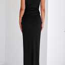 BTFBM Womens Two Piece Outfits Summer Lightweight 2026 Mock Neck Sleeveless Knit Tops Maxi Skirt Set Going Out Dress (Black, L)