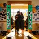 2 x 2026 Graduation Decorations Green Congrats Grad Banner Class of 2026 Banner for Any Schools or Grades 2026 Graduation Party Decorations