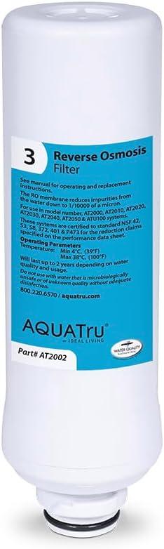 AquaTru Reverse Osmosis Filter (Stage 3) – Compatible with AquaTru Classic, Classic Smart & Under Sink Purifier Models