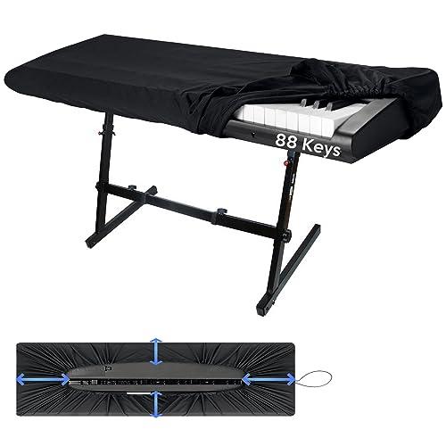 88 Keys Piano Keyboard Dust Cover, Music Dirt Proof Stretchy Electronic Keyboard Cover With Durable Elastic & Cord Lock Must Have Piano Accessories