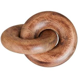 Housewarming Gifts Table Decor 2 Knot Coffee Table Decor Home Console Decor Items Book Shelf Decor Accents Living Room Wood Knot Decor Chain Link Wedding, (Burnt Wood)