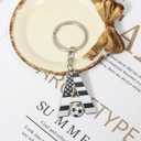Bag Charms Initial A-Z Letter Keychain Bag Charm Soccer Keychain for Handbags Sports Bag