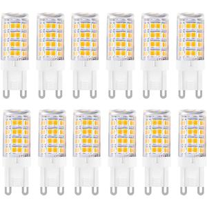 G9 LED Light Bulbs, 5W(40W Halogen Equivalent), 100V-240V, 430LM, Warm White 3000K, G9 Base Non-Dimmable Light Bulbs for Home Lighting,12-Pack