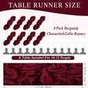 8 Pack Burgundy Cheesecloth Table Runner 17x108 inch Boho Gauze Cheese Cloth Table Runners for Wedding Party Baby Bridal Shower Home Decor