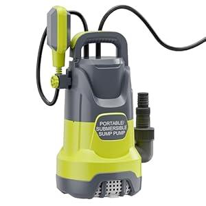 Sump Pump with Float Switch Submersible Water Pump Automatic 1.2HP 5000GPH Portable Dirty Clean Water Transfer Pump for Pool Draining Hot Tub Basement 