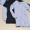 Brix 4 Pack Boys Long Sleeve Shirts Cotton Basic Tees Youth Layering T-Shirts Tagless (5-6 Years, Navy, Grey, Chambray, White)
