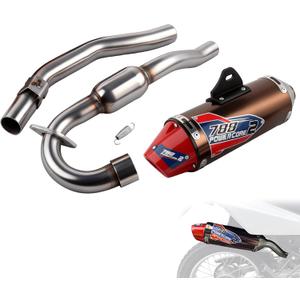 JFG RACING Dirt Bike Slip On Exhaust,Motorcycle Muffler Pipe Full Kit for CRF150F CRF230F 2003-2017/TAO TAO TBR7/HAWK 250-Red