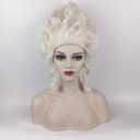 Women Short White Blonde Curly Wig Halloween Costume Party Synthetic Wigs (20032)