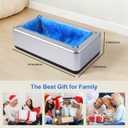 Shoe Covers Dispenser with 200pcs Shoe Cover Disposable Non Slip, User-Friendly and Reliable Shoe Cover Machine, Fits Size Up to 11 US Men, Widely Applicable in Indoor(Silver)