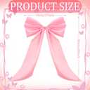 Wavwavw Big Wall Bow Decorations 39 x 72 Inch Giant Birthday Party Decor Ribbon Hanging Tie Bow Decor for Coquette Party Baby Shower Wedding Bridal Bachelorette Supplies(Pink,Polyester,Weeding)