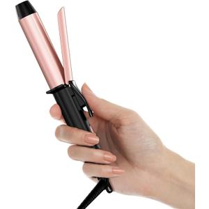 FARERY Mini Curling Iron 1 Inch, 100-240V Dual Voltage for Travel, Ceramic Curling Iron Travel Size with Keratin & Argan Oil Infused, Mini Hair Curler with Storage Bag, Rose-Gold
