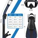 Ubekezele Snorkeling Gear for Adults Men Women,4 in 1 Snorkel Set with Panoramic View Diving Mask Anti-Fog Anti-Leak,Dry Top Snorkel,Fins and Travel Bag for Swimming,Snorkeling and Travel Diving - Adult Size