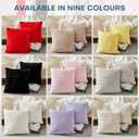 18 x 18 Black Pillow Covers Couch Throw Pillow Cases for Living Room Bed Room Faux Rabbit Fur with Rose Pattern Square Black Cushion Covers for Bed Couch Sofa Chairs