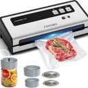 FRESKO Vacuum Sealer Machine with Automatic Bag Detection, Mason Jar Vacuum Accessory Set, Double Heat Seal, Easy to Use, Starter Kits (Silver-Black)