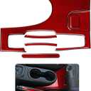 Car Gear Shift Lower Panel Sticker Carbon Fiber Decal Interior Trim Cover for Jeep Wrangler 2011 2012 2013 2014 2015 2016 2017 Accessories (Red)