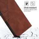 Flip Case for Samsung A06 Faux Leather Wallet Holster with Cards Holder Kickstand Magnetic Closure Shockproof Folio Protect Cover for Samsung Galaxy A06. Brown YBS