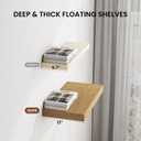Dreamland 55" Floating Shelves for Wall, 12" Deep Thicker Oak Floating Shelves, Wall-Mounted Shelves for Bedroom, Living Room, Kitchen, Bathroom - Set of 1