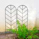 2 Pack Black Metal Trellis for Climbing Plants - 45" H x 15.9" W Garden Trellis for Roses, Vegetables, Flowers, Lawn, Backyard