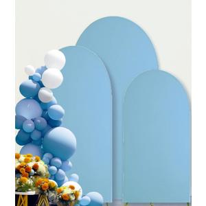 Baby Blue Arch Cover 4ft 5ft 6ft Set of 3 Spandex Arch Backdrop Cover for Wedding Ceremony Birthday Party Baby Shower Engagement Banquet Background Decoration