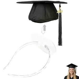 2 x ATMEET Graduation Cap Headband for Glasses Wearers Firm Anti-fall HairBand Grad Cap Headband Decorations Graduation Hat Accessories