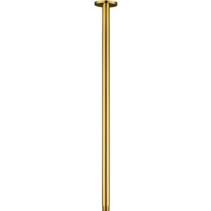 OFFO Shower Arm with Flange, Bright Gold 24 in Ceiling Mount Replacement Rain Shower Head Straight Arm Ceiling-Mounted For Fixed Shower Head & High Pressure Rain