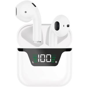 Wireless Earbuds, Bluetooth 5.3 Headphones Bass Stereo, Ear Buds with Noise Cancelling Mic LED Display, in Ear Earphones, for Laptop Pad Phones Sports Workout