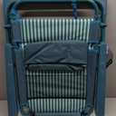 Suteck Backpack Beach Chair for Adults - 6-Position Folding Reclining Chair with Cooler Bag & Cup Holder, Lightweight Portable Beach Chair for Camping, Outdoor, Sand, Travel Use (Indigo White Stripes)