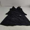 Daci Women Plus Size Tummy Control Tankini with Skirt Two Piece Bathing Suits V Neck Swimsuits (Black) 18 Plus