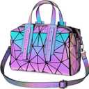 LOVEVOOK Geometric Luminous Purses and Handbags for Women Holographic Reflective Crossbody Bag Wallet