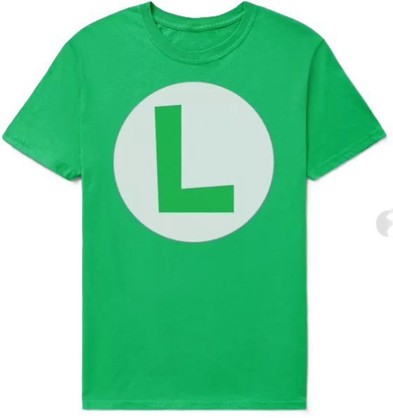 Nintendo Super Mario Luigi Icon Costume T-Shirt XL Kelly Green