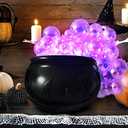 DIY Bubbling Cauldron Set, Halloween Decorations Indoor, Black Plastic Bowl Glowing Bubble Witch Prop Halloween Party Decoration, Spooky Vintage Decor for Home Kitchen Room Party Table