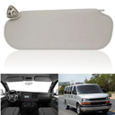 NHILES Driver Left Side Sun Visor Compatible with Chevrolet Express GMC Savana 1500 2500 3500 4500 1999-2019 Replaces# 84054688 84054695 Beige