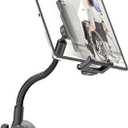 Gooseneck Tablet Holder Wheelchair & Hospital Bed, Clamps 0.55-1.77" Tubes, Fits Rehab Equipment Handlebars Thick Case Friendly for iPad Pro Air Mini, Galaxy, Fire HD, 5.5-15.6-inch Devices