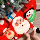 Alupssuc Christmas Tree Skirt, 48 Inch Xmas Tree Mat, Cute Santa Claus,Reindeer,Snowman Themed Red Christmas Tree Skirts Carpet for 7/8/9 FT Artificial Christmas Tree, Red