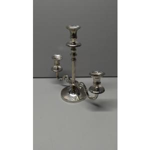 Deco 79 Aluminum Metal Scroll Decorative Candelabra Candlestick Holder, Candlestand 14" x 6" x 14", Silver