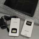 Newentor Weather Station Wireless Indoor Outdoor Thermometer, Color Display Digital Weather Thermometer with Atomic Clock, Barometric Pressure, Forecast Station with Adjustable Backlight,Black,2Sensor