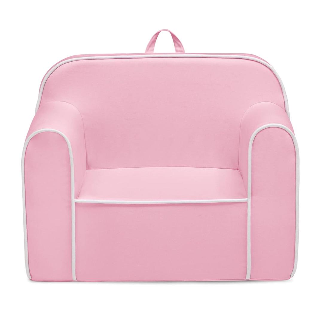 Delta Children Cozee Chair for Kids for Ages 18 Months and Up, Pink/White
