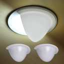 2 Pack Recessed Light Cover with 40% Translucent for 6 Inch, Can Light Cover Half Shade Stick-On with Super Strong Double-Sided Tape, Anti-Yellow Cream White Easy Install (2, 6 INCH)