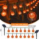 Solar Lights Outdoor Waterproof, 2 Pack Total 200LED 110FT Solar String Lights for Outside with 8 Modes, Outdoor String Lights Crystal Globe Patio Lights for Garden Yard Party Decor(Orange)