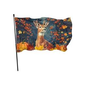 Fall Deer Door Cover Banner Decoration Backdrop Porch Sign For Holiday Party Indoor Outdoor Decor  Size 35"x72"