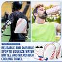 18 Pcs Sports Party Favors Basketball Soccer Water Bottle Baseball Softball Cooling Towel 6 Sports Water Bottle 6 Ice Towel 6 Drawstring Bag Football Volleyball Towel for Team Gift