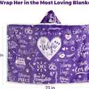 Best Wife Ever Wearable Blanket Hoodie, Valentines Day Gifts for Her Wife Women From Husband, Mothers Day Birthday Anniversary Day Gift Ideas, Throw Blanket for Women Shawl Wraps Poncho Robe, Violet