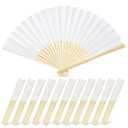 JOHOUSE 11 Pcs White Paper Fans Handheld – 8.3 Inch Foldable Hand Fan, Folding Fans Handheld for Women, Paper Fan for Wedding Guests, Bridal & Baby Shower Favors, Party Decorations