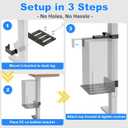 Under Desk PC Mount - No Drilling 40 lb Capacity, Fits 3 Fixed Desk Leg Sizes, CPU Holder Under Desk, Adjustable Clamp-on Desk Leg PC Mount for Standing Desk, with Non-Slip Pads, White