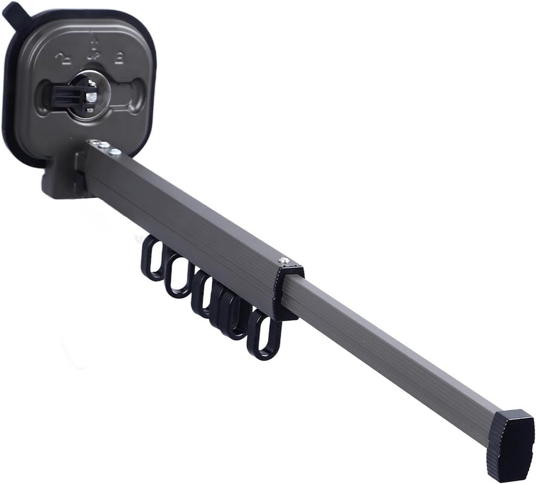 Retractable Clothes Drying Rack, Folding Space Saver Suction Cup Wall Mounted Laundry Hanger, Collapsible Clothing Dryer Racks for Balcony Laundry Bathroom Ideal for Homes Dorms