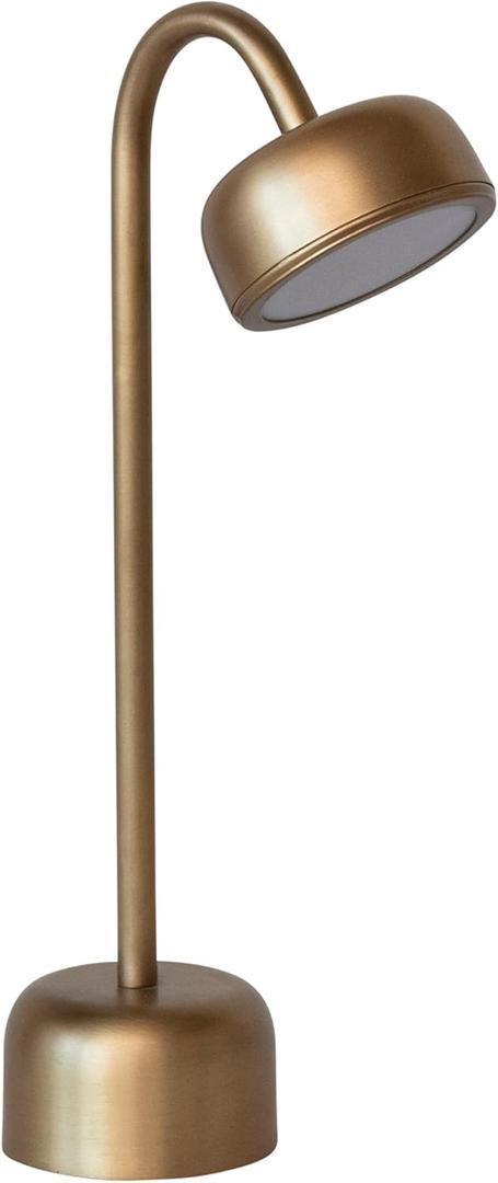 Creative Co-Op Metal LED Table Lamp with Touch Sensor and Adjustable Head in Antique Brass Finish, Gold