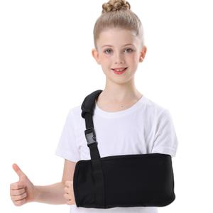 Kids Breathable Arm Sling for Shoulder Injury and Surgery Recovery, Padiatric Elbow Brace Support for Broken Arm, Fits Both Arms (Large)